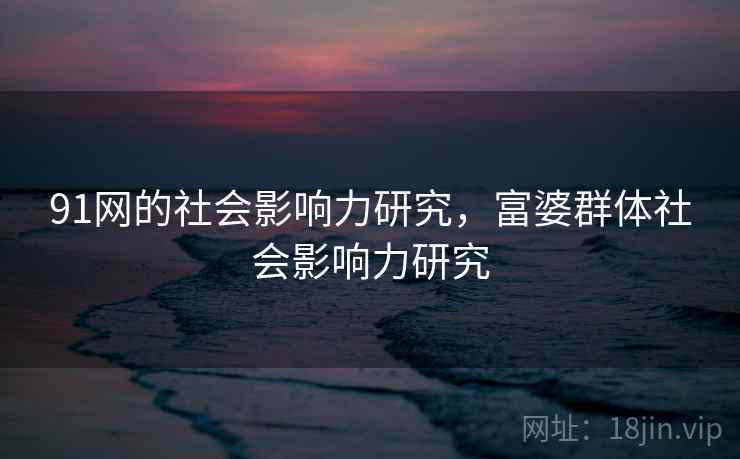 91网的社会影响力研究，富婆群体社会影响力研究  第1张