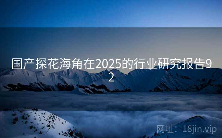 国产探花海角在2025的行业研究报告92  第1张