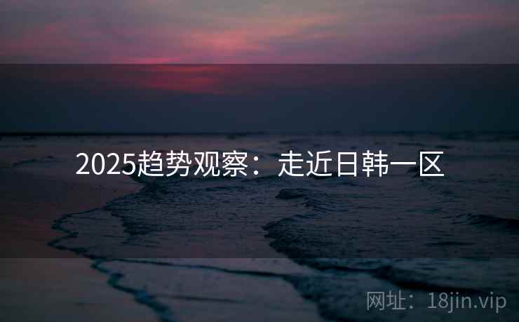 2025趋势观察：走近日韩一区  第1张
