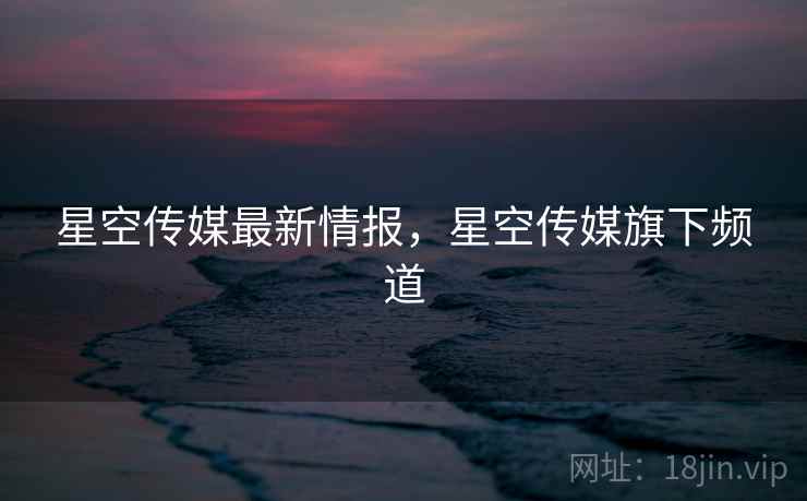 星空传媒最新情报，星空传媒旗下频道  第1张