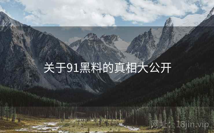 关于91黑料的真相大公开  第1张
