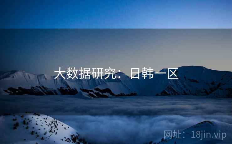大数据研究：日韩一区  第1张
