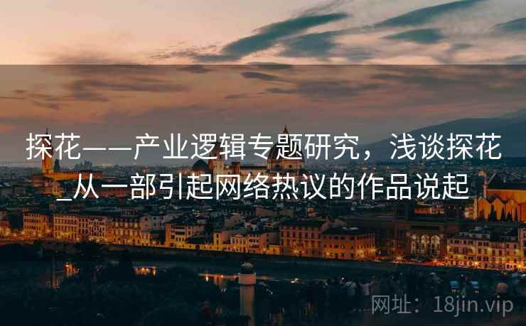 探花——产业逻辑专题研究，浅谈探花_从一部引起网络热议的作品说起  第2张